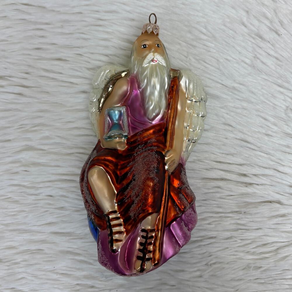 Christopher Radko Father Time Angel 8” Holiday Christmas Decorative Ornament